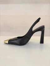 SLINGBACK BRISTROL BLACK COURO