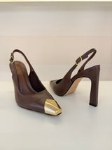SLINGBACK BRISTROL BROWN COURO