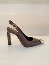SLINGBACK BRISTROL BROWN COURO