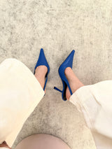 SLINGBACK MÔNACO BLUE COURO