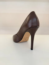 SCARPIN BEVERLY HILLS BROWN COURO