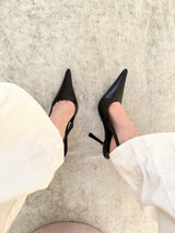 SLINGBACK MÔNACO BLACK COURO