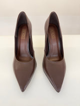 SCARPIN BEVERLY HILLS BROWN COURO