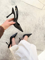 SLINGBACK MÔNACO BLACK COURO