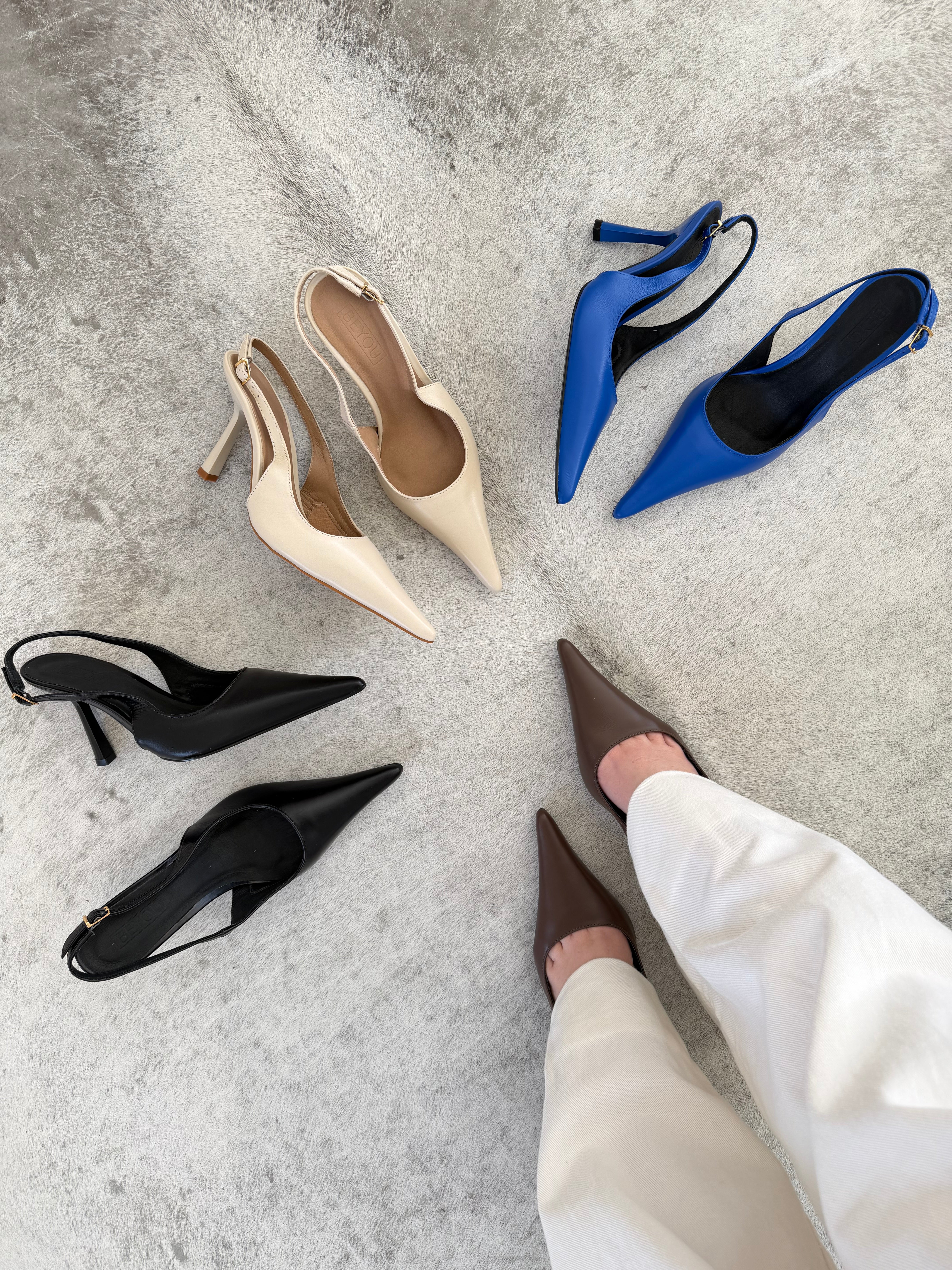SLINGBACK MÔNACO BLACK COURO