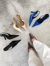 SLINGBACK MÔNACO BLACK COURO