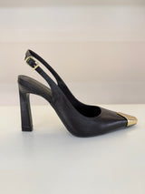 SLINGBACK BRISTROL BLACK COURO