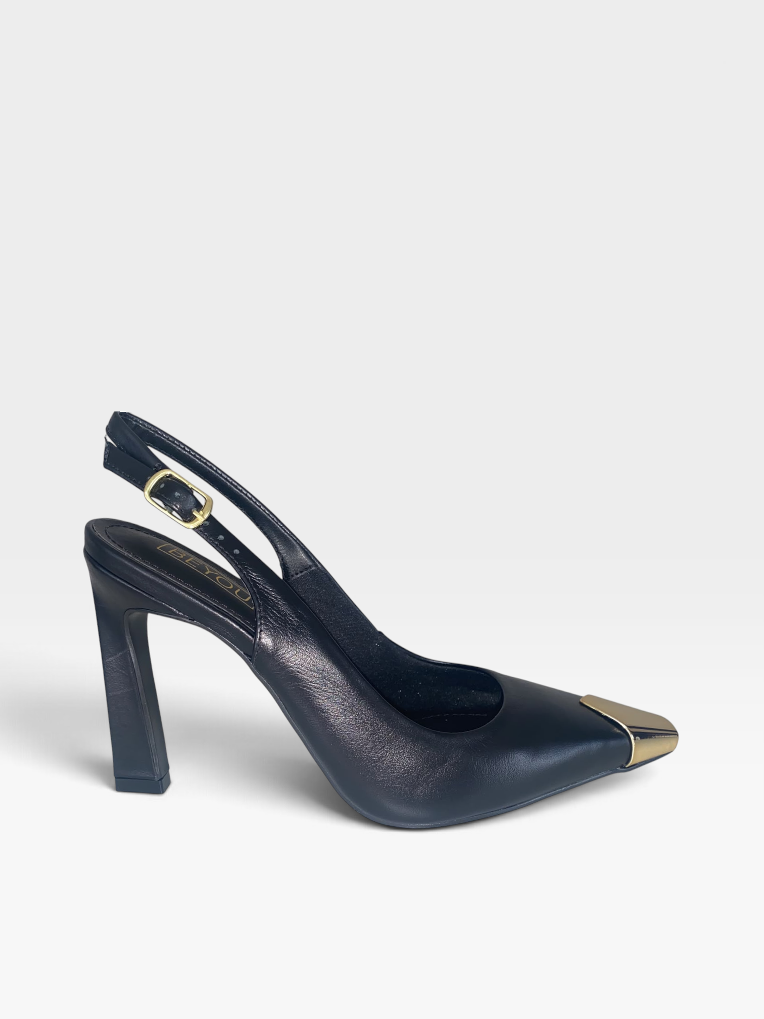SLINGBACK BRISTROL BLACK COURO
