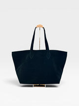 Bolsa tote Beyou Shoes Cappadocia preta em camurça sintética com design minimalista e alças longas