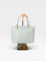 Bolsa Beyou Shoes Lugano off white em napa com ferragens douradas e design estruturado elegante