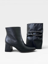 Bota Hannover Beyou Shoes preta em napa com salto bloco de 6 cm e capa removível para estilo versátil