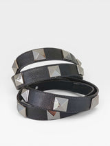 Cinta preta Beyou Shoes com spikes ônix, acessório decorativo para botas em material sintético resistente.