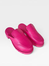 Mule Beyou Shoes Hamburgo rosa em napa com sola tratorada e design moderno estilo loafer