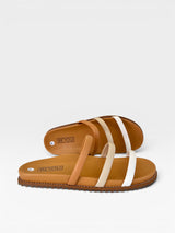 Sandália Birken Dallas Beyou Shoes com tiras em tons terrosos e sola caramelo anatômica