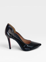 Scarpin Beyou Shoes Beverly Hills preto em verniz com salto fino de 9,5 cm e design clássico elegante