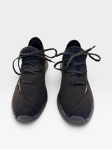 Tênis Beyou Shoes Brisbane preto em tecido de malha com cadarços, design casual e sola confortável