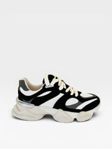 Tênis Beyou Shoes Ireland em tecido e camurça sintética off white e preto com solado robusto e design moderno.