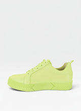 Tênis Beyou Shoes Los Angeles na cor limão siciliano, feito em napa com solado texturizado e design urbano casual.
