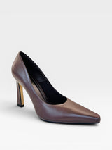SCARPIN LONDON BROWN COURO