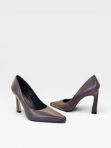 SCARPIN LONDON BROWN COURO